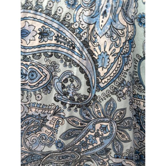 Frankie’s Bikinis Fifi Silk Button Up Shirt‎ Blue Paisley Size XS - Picture 10 of 10